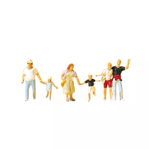 Batch of 6 pressed passers-by - Preiser 10326 - HO 1/87