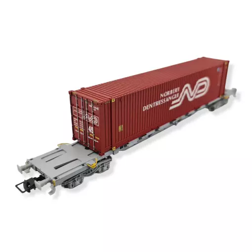 Containertragwagen Sgss "Dentressangle" JOUEF 6241 - SNCF - HO 1 : 87 - EP VI