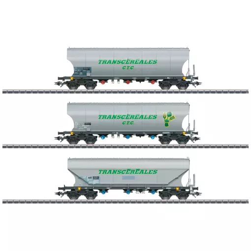 Coffret de wagons-silos pour transport de céréales - Marklin 46346 - Echelle HO 1/87ème - EP. VI