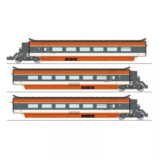 TGV Rame TRI-COURANT avec suspension à ressorts N°112 CFF - 3 éléments - Ree Modèles TGV009SAC - SNCF - HO 1/87 - EP. IV - 3R