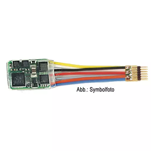 Décodeur avec torons et connecteur 6 pôles (NEM 651) - Fleischmann 685504 - HOe / N / TT