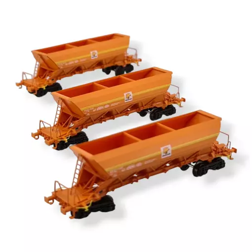 Set de 3 Wagons Trémies EX - REE MODÈLES NW-271 - N 1/160 - SNCF - EP VI - DC
