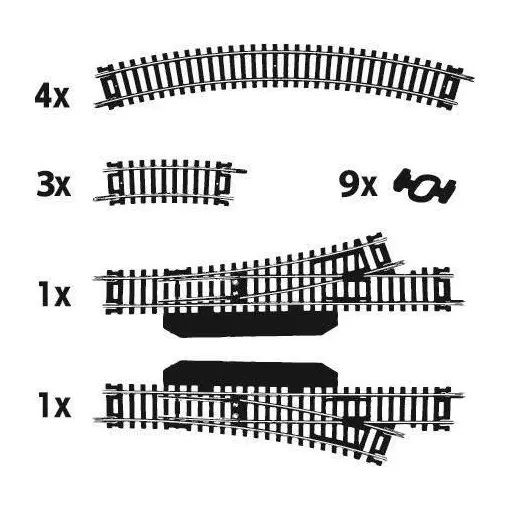 Track set N°1 MEHANO F101 - HO 1 : 87 - Code 100