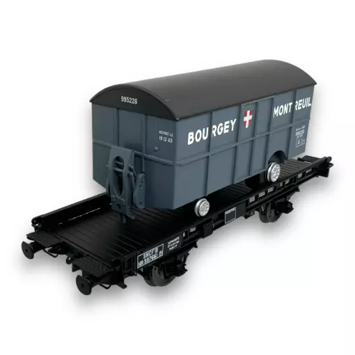 Wagon UFR Mono-Porter + Trailer Fourgon "BOURGEY" - REE Modeles WB647 - HO 1/87