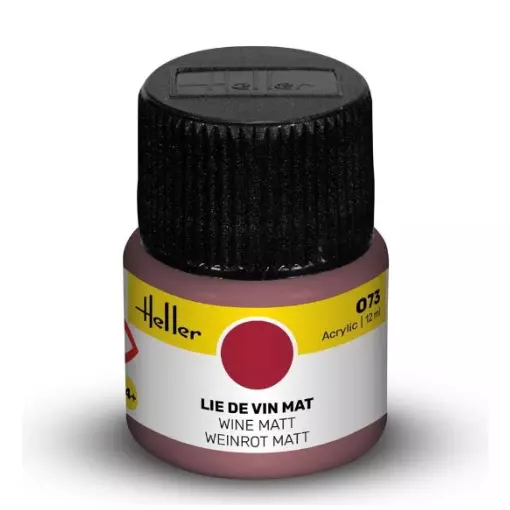 Peinture Acrylique 073 - Lie De Vin Mat - Heller 9073 - 12ML