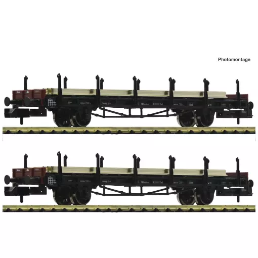 Pack de 2 Wagons plats type S "Augsbourg" FLEISCHMANN 823607 - DRG - N 1/160 - EP II