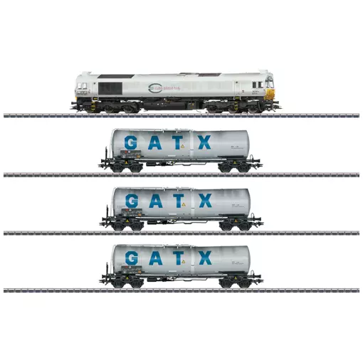 Rame de train miniature bimode transport de Kerosène - Märklin 26077 - privée - HO 1/87 - EP. VI - Digital Sound - 3R