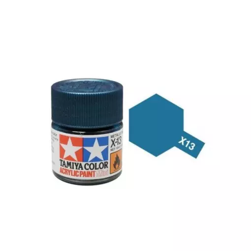 Peinture acrylique en pot - Bleu Métal Brillant X13 - TAMIYA 81513 - 10 mL