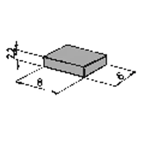 Box of 6 small magnets: length 8mm / width 6mm / thickness 2.2mm