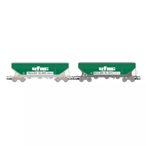 Coffret de 2 Wagons Trémies UFAC - JOUEF HJ6281 - HO 1/87 - SNCF - EP IV