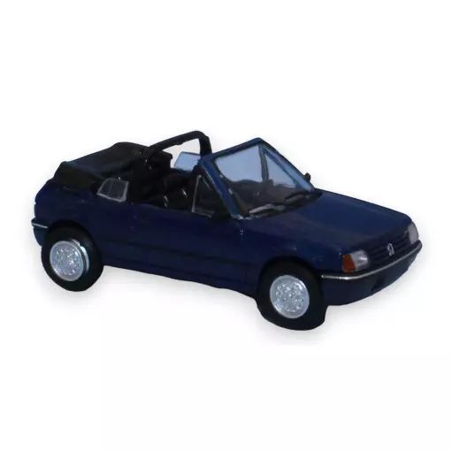 Voiture Peugeot 205 cabriolet - SAI 6321 - HO : 1/87 - bleu blizzard