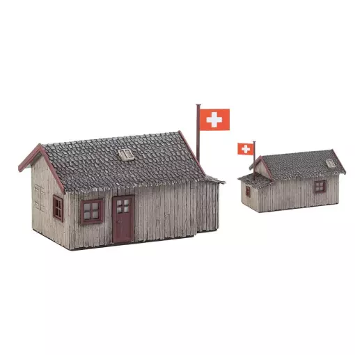 Refugio con bandera suiza