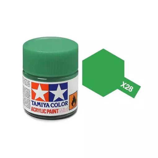 Peinture acrylique en pot - Vert Pré BRILLANT X28 - TAMIYA 81528 - 10ml