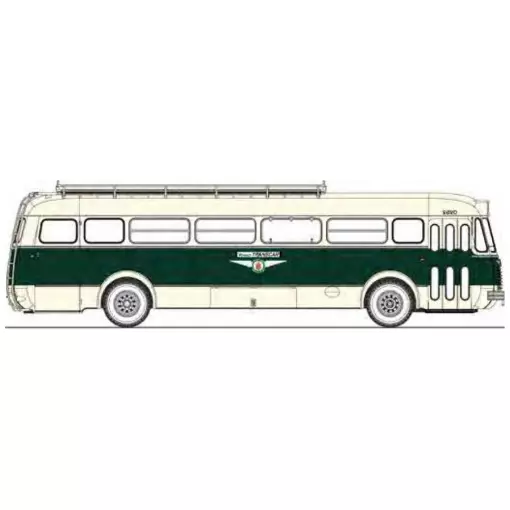 Coach Renault R4190 "Transcar" Green/Cream 75 REE MODELES CB136 - HO 1/87
