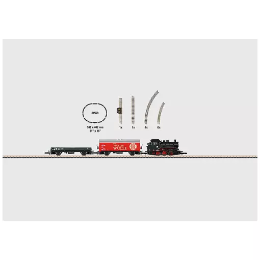 Startpackung 230 Volt. Güterzug mit Gleisoval und passender Stromversorgung