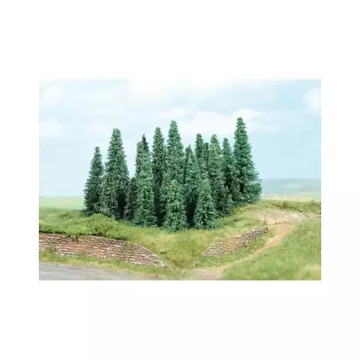 Lot de 20 sapins argentés de 5 à 9 cm