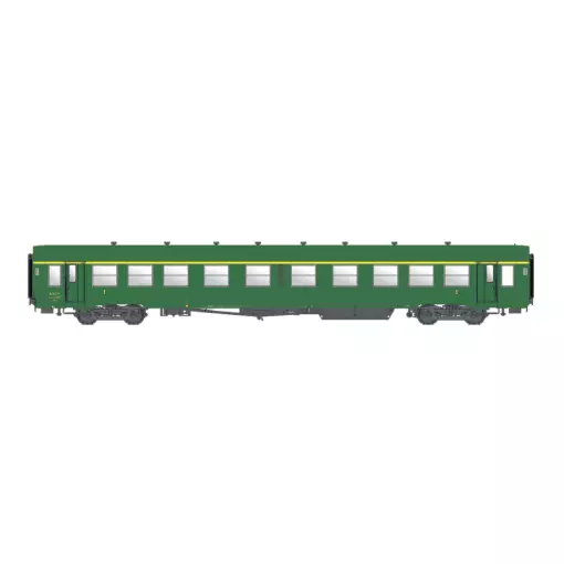 Voiture voyageurs USI longue A4t4t U62, vert, chauffage autonome, marquage 1956, bogies Y24 - Models World 40030 - HO 1/87 - SNCF - Ep IIId - 2R