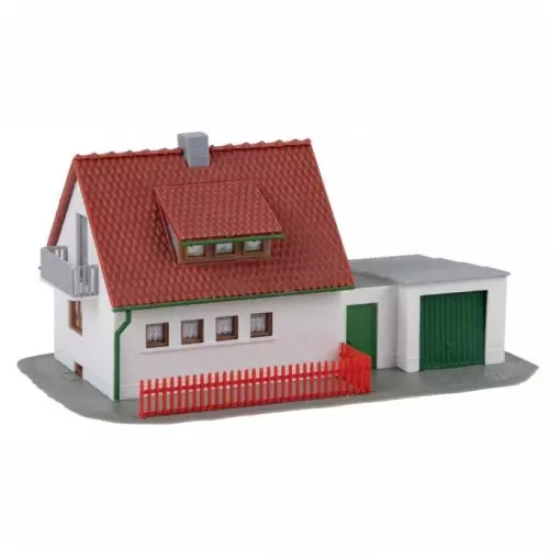 Modellino di casa con garage - MKD 2020 - HO 1/87 - 135x75x55 mm