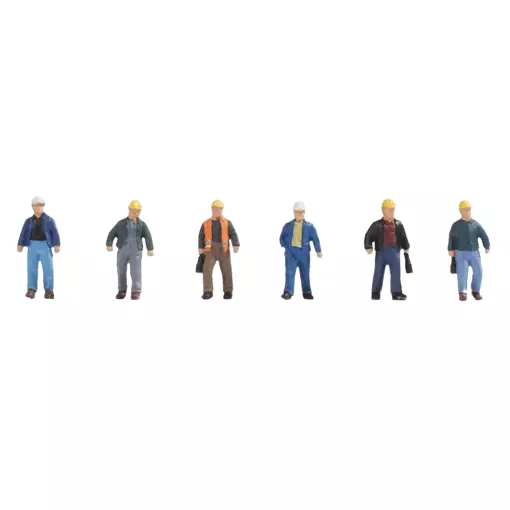 Lot of 6 figures, workers standing and walking NOCH 15057 - HO : 1/87