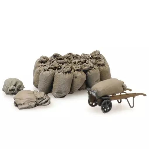 Sacs en toile de jute et diable - Artitec 387.450 - HO 1/87