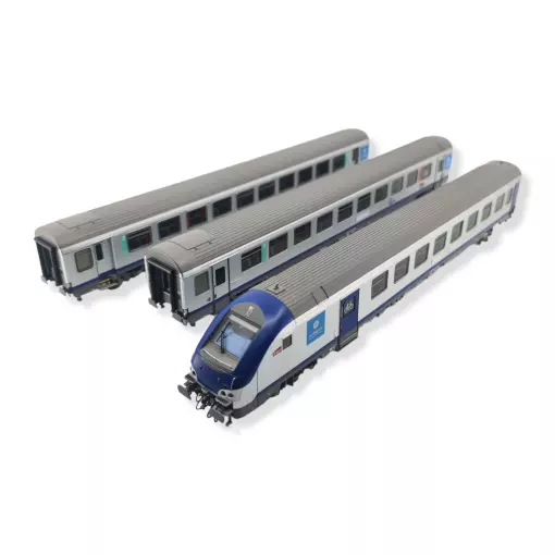 Set 3 voitures TER AURA Ls Models 41232DC - HO 1/87 - 2R - SNCF - EP VI