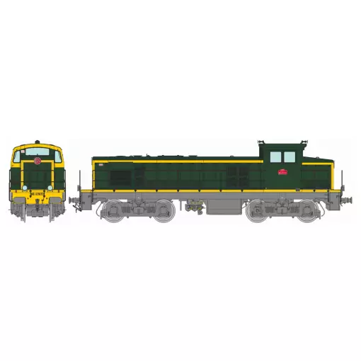 Locomotive diesel BB 63933 livrée vert 301, châssis gris, plaques en relief, (Nantes) - Ree Modèles JM019SAC - HO 1/87 - SNCF - Ep IV - Digital sound - 3R