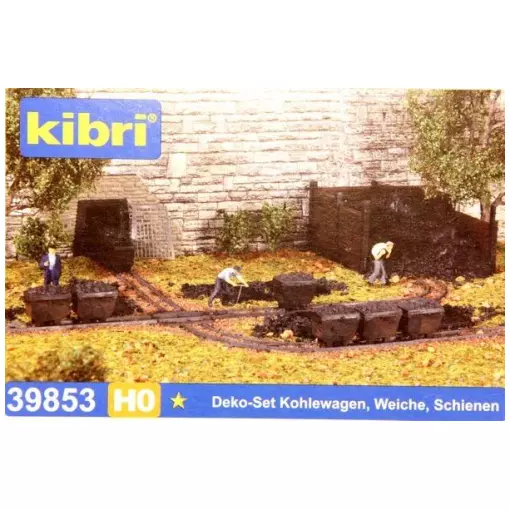 KIBRI 39853 vagones de carbón / desvíos y vías - escala HO 1/87