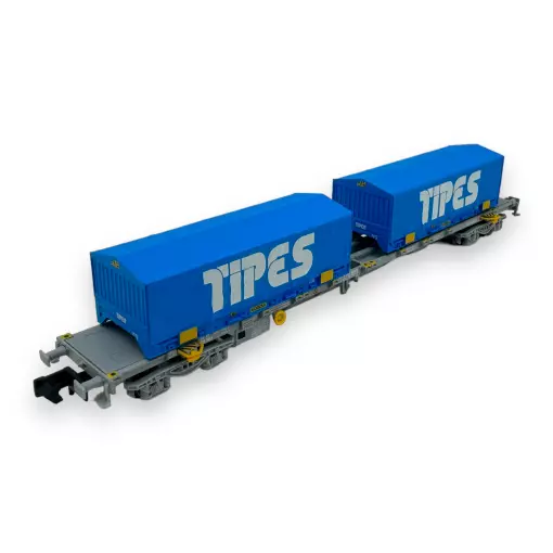 Wagon porte conteneur Sgss "TIPES" - Arnold HN6650 - N 1/160 - SNCF - Ep V