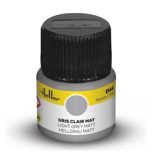 Peinture Acrylique 064 - Gris Clair Mat - Heller 9064 - 12ML