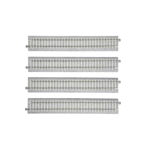 4 rails droits Unitrack (S246PC) CS 246mm - Kato 2-152 - HO 1/87