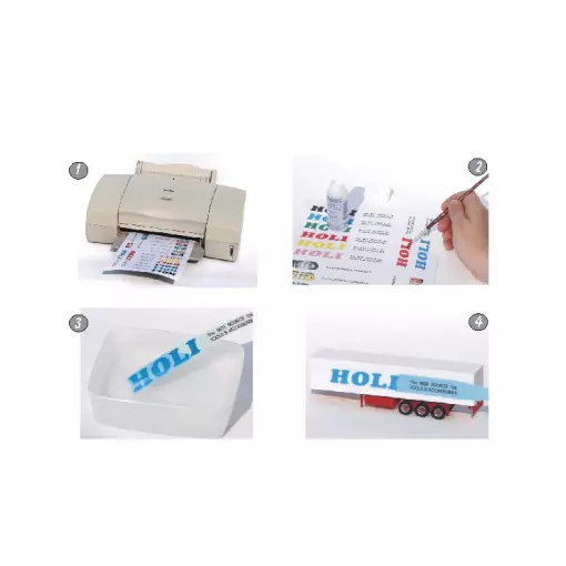 Paquete de 3 hojas blancas para calcomanías HOLI D120 - Inyección de tinta
