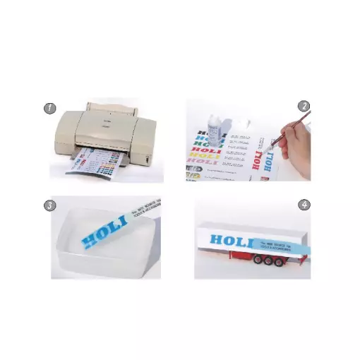 Lot de 3 feuilles blanches pour Décalcomanies HOLI D120 - Jet d'encre