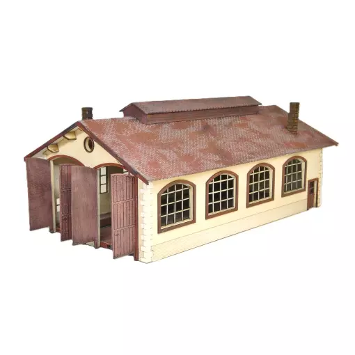 Entrepôt pour 2 locomotives - Bois Modelisme 105002 - HO 1/87 - 270x150x100mm
