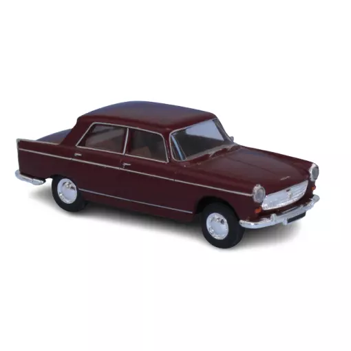 Peugeot 404 burgundy red saloon BREKINA 92984 SAI 2323 - HO 1/87