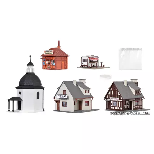 Village de Noël avec éclairage LED, fonctionnel VOLLMER 42413 - HO 1/87