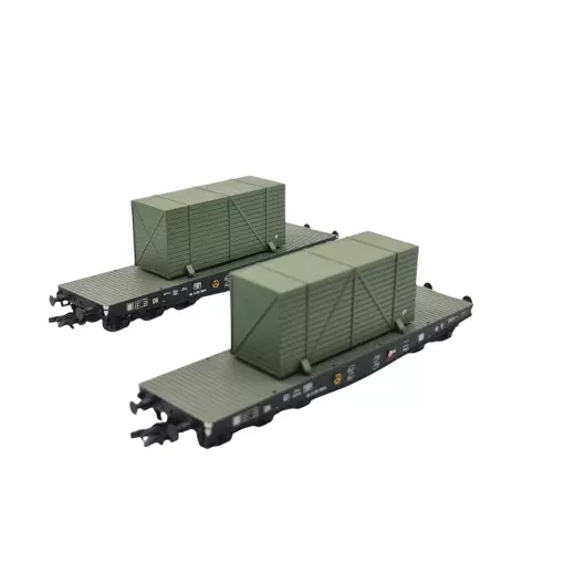 Set 2 wagons porte-conteneurs Liliput L230170 - HO 1/87 - DRB - EP II