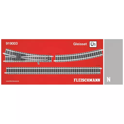 Kit extension de voie Ü1 avec rails droit rails courbé et aiguillage