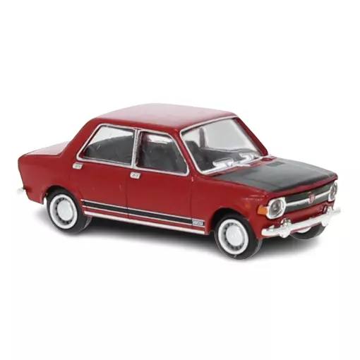 Fiat 128 de rally, rojo con capó negro BREKINA 22531 - HO 1/87