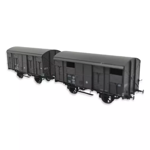 Set of 2 20T PLM REE ex-covered primeurs wagons Models WB739 - HO 1/87 - SNCF - EP III