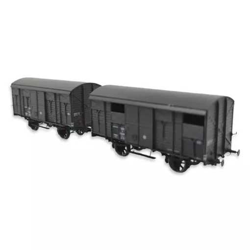 Set di 2 vagoni 20T PLM REE ex primeurs coperti Modelli WB739 - HO 1/87 - SNCF - EP III