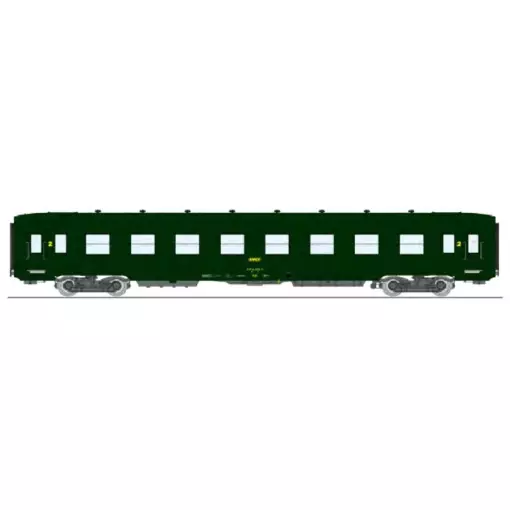 Une voiture DEV B8 Ex-A8 U53 vert 301 REE MODELES VB395 SNCF - HO 1/87 - Ep IV