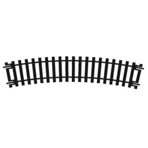 Gebogen rail R1 22,5° 371mm radius (16 sporen per cirkel)