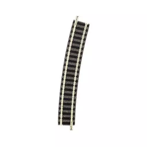 Ballasted curved track R3 radius 396.4 mm 15° Fleischmann 9131 - N : 1/160 - Code 80