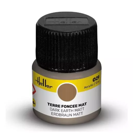 Peinture Acrylique 029 - Terre Foncée Mat - Heller 9029 - 12ML