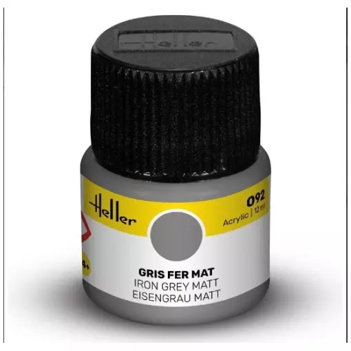 Peinture Acrylique 092 - Gris Fer Mat - Heller 9092 - 12ML