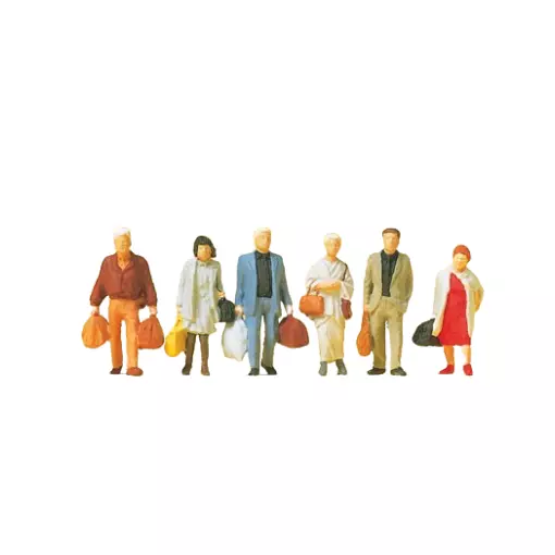 Passagiers lopen op de kades - Preiser 14070 - HO 1/87