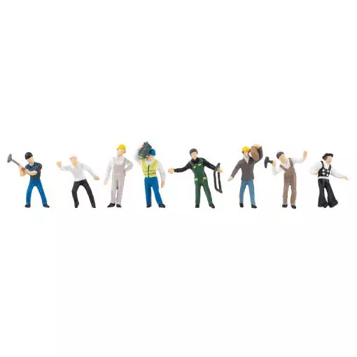 Lot de 8 personnages Artisans au métiers divers Faller 151605 - HO : 1/87