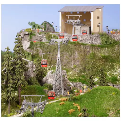 Seilbahn "Hahnenkamn" mit 8 Kabinen - Brawa 6342 - HO 1/87