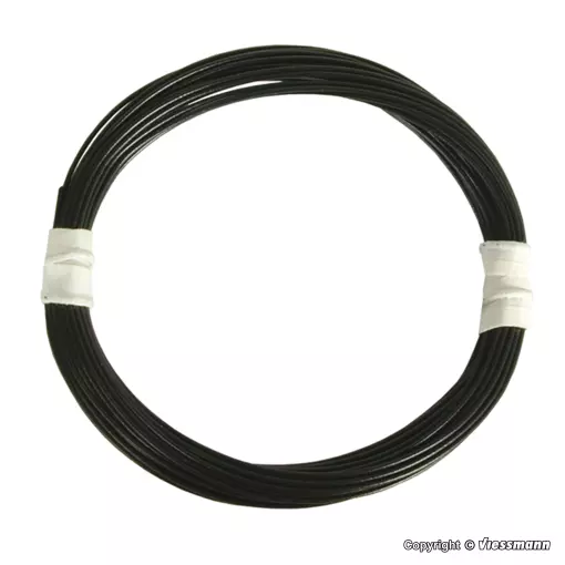 Bobine de Fil - 5 Mètres - Noir - Section 0.03m2 - Diamètre 0.06m2 - Viessmann 6890 - Toutes Echelles 