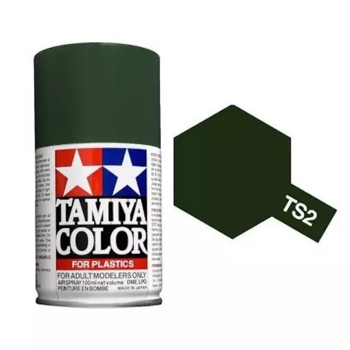 Peinture acrylique en spray - Vert Foncé Mat TS-2 - TAMIYA 85002 - 100ml